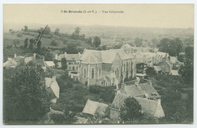 Carte postale ancienne Saint-Broladre  (I.-et-V.) - Vue Generale