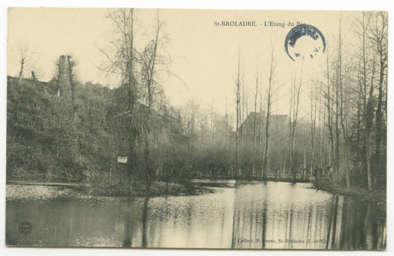 Carte postale ancienne Saint-Broladre.- L'Etang du Bas