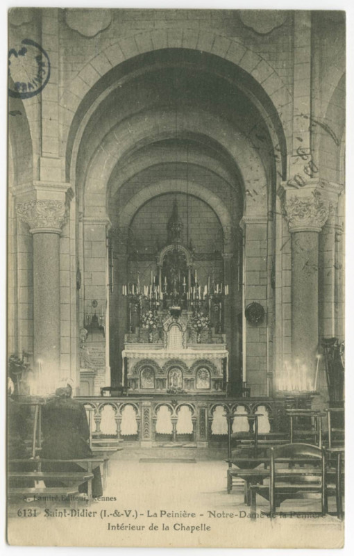 Carte postale ancienne 6131 Saint-Didier (I.-&-V.) - La Peinière - Notre-Dame de la Peinière - Intérieur de la Chapelle