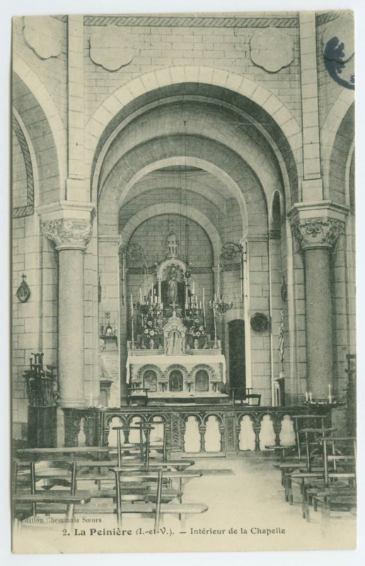 Carte postale ancienne 2. La Peinière (I.et-V). - Intérieur de la Chapelle