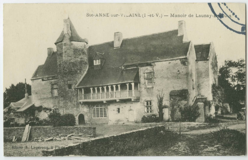 Carte postale ancienne Ste-Anne-sur-Vilaine ( I.-et-V.) - Château de Launay-Bazouin