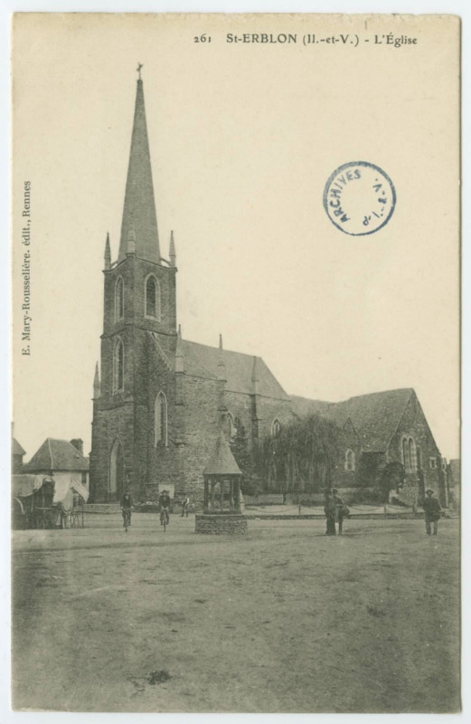 Carte postale ancienne 261 Saint-Erblon (Il.-et-V.) - L'Eglise