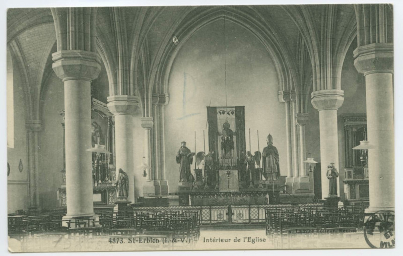 Carte postale ancienne 4873. Saint-Erblon (I.-et-V.) - Intérieur de l'Eglise