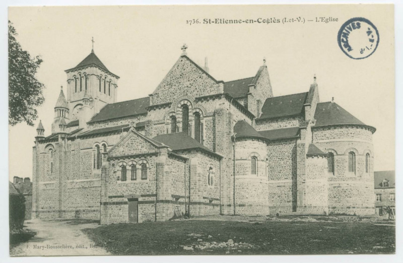 Carte postale ancienne 2736. Saint-Etienne-en-Cogès (I.et-V.) - L'Eglise
