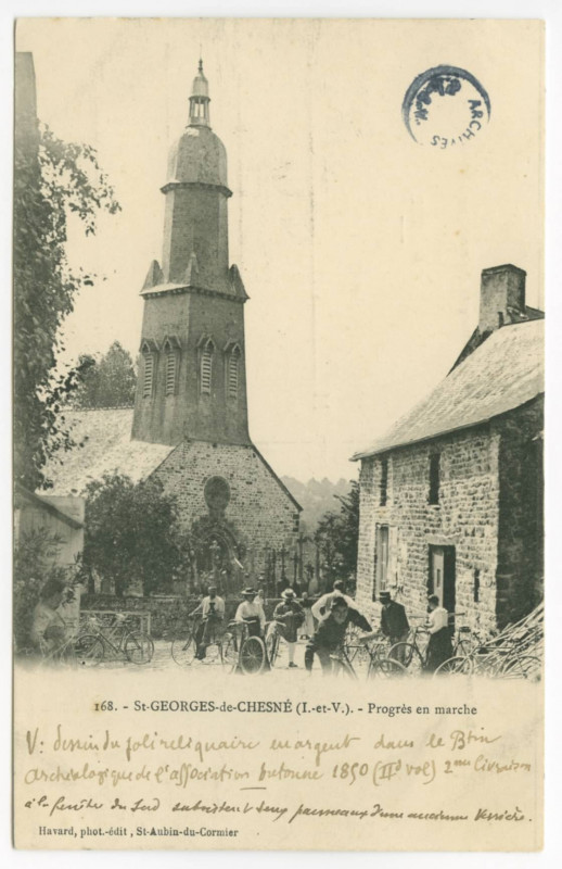 Carte postale ancienne 168. - Saint-Georges-De-Chesne (I.-et-V.) - Progrès en marche