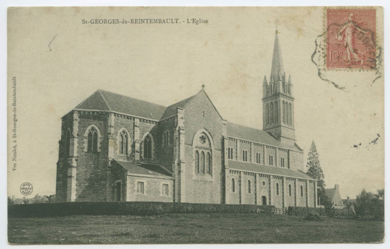 Carte postale ancienne Saint-Georges-De-Reintembault. - L'Eglise