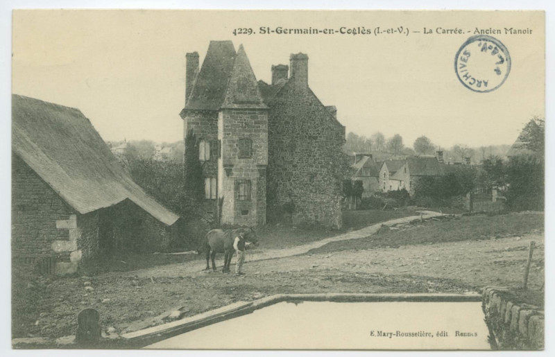 Carte postale ancienne 4229. Saint-Germain-En-Cogles (I.-et-V.) - La Carrée. - Ancien Manoir