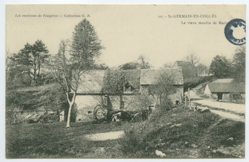 Carte postale ancienne 207 - Saint-Germain-En-Cogles. Le vieux moulin de Marigny