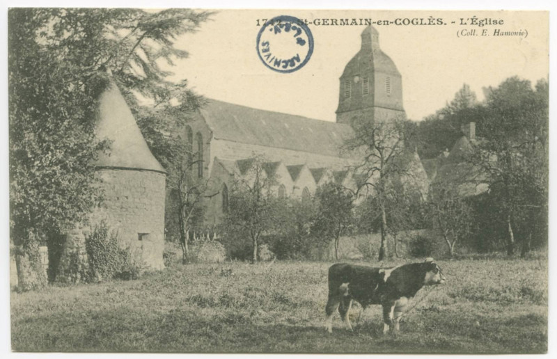 Carte postale ancienne 1742. - Saint-Germain-En-Cogles. - L'Eglise