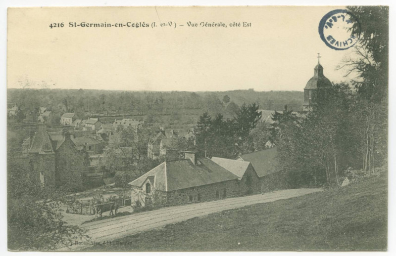 Carte postale ancienne 4216 - Saint-Germain-En-Cogles (I.-et-V.) - Vue GENERALE, côté Est