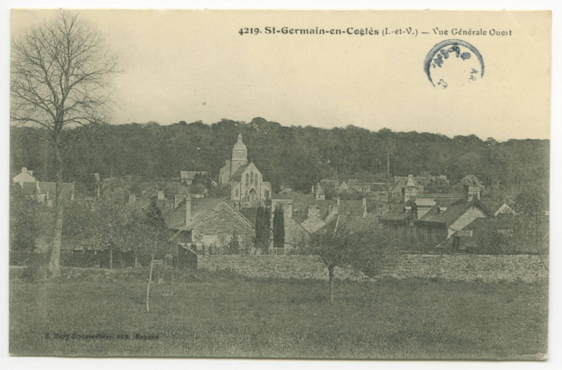 Carte postale ancienne 4219 - Saint-Germain-En-Cogles (I.-et-V.) - Vue Generale Ouest