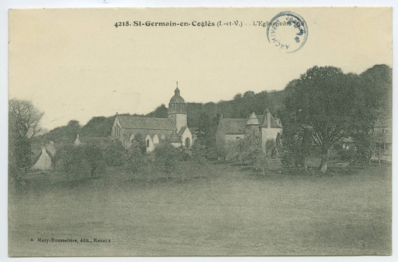 Carte postale ancienne 4218 - Saint-Germain-En-Cogles (I.-et-V.) - L'Eglise, côté Sud