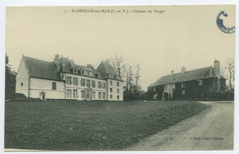 Carte postale ancienne 7. - Saint-Germain-Sur-Ille (I.-et-V.). - Château du Verger
