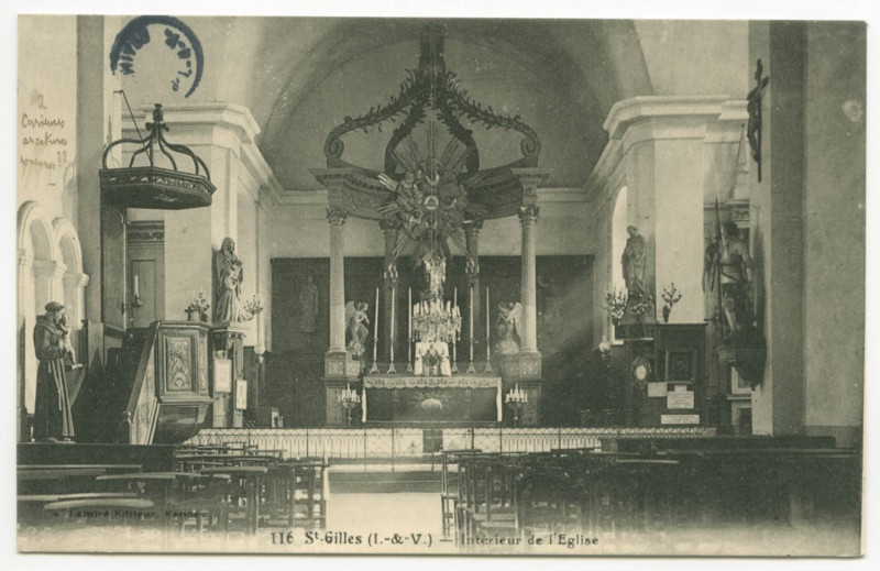 Carte postale ancienne 116. Saint-Gilles (I.-et-V.) - Intérieur de l'Eglise