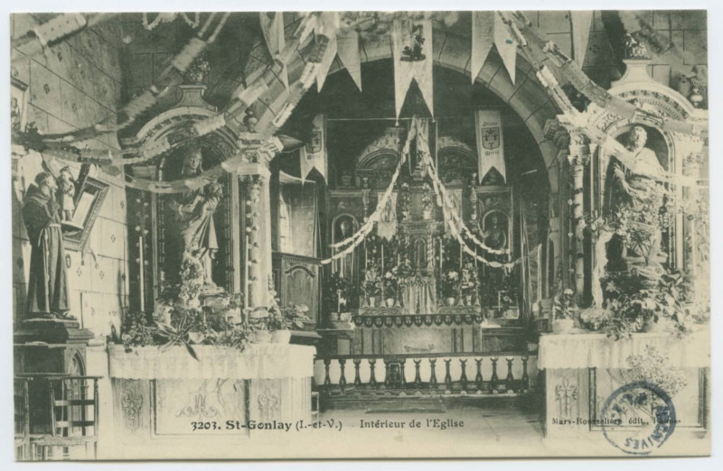 Carte postale ancienne 3203. Saint-Gonlay (I.-et-V.) - Intérieur de l'Eglise
