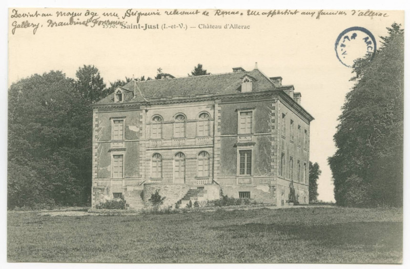 Carte postale ancienne 2530. St-Just (I.-et-V.) - Château d'Allerac