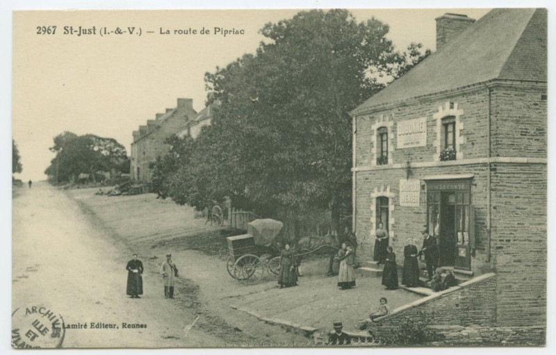 Carte postale ancienne 2967  St-Just (I.-&-V.) - La route de Pipriac