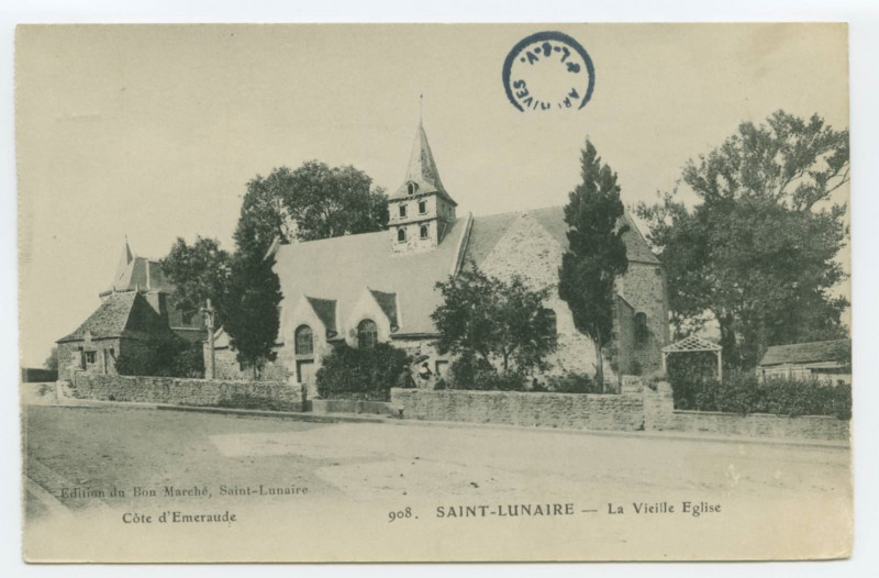 Carte postale ancienne Côte d'Emeraude 908. Saint-Lunaire - La Vieille Eglise