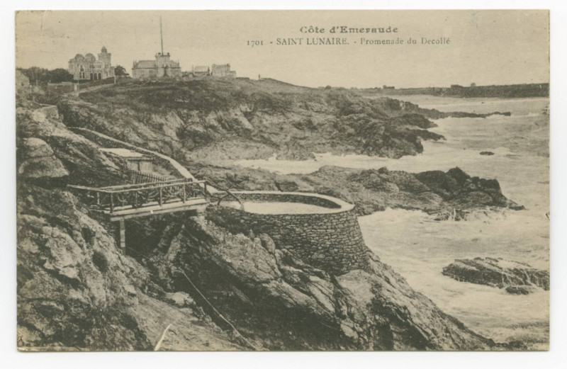 Carte postale ancienne Côte d'Emeraude 1701. -  Saint-Lunaire. - Promenade du Décollé