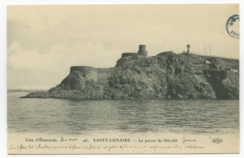 Carte postale ancienne Côte d'Emeraude 46. - Saint-Lunaire. - La Pointe du Décollé