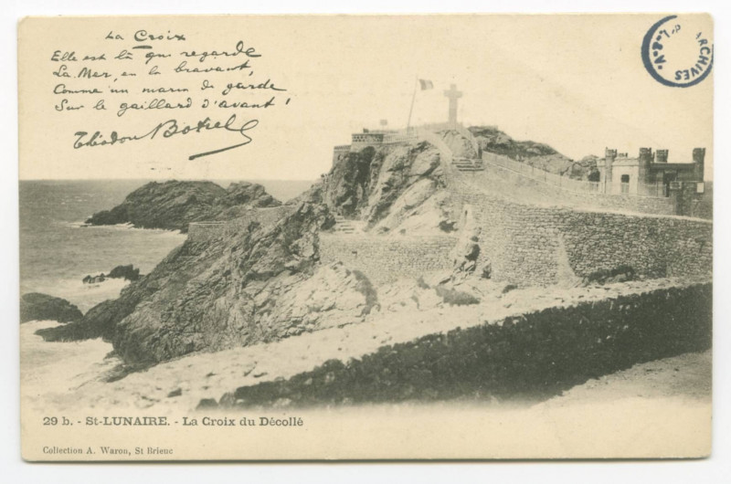 Carte postale ancienne 29b. - Saint-Lunaire. - La Croix du Décollé