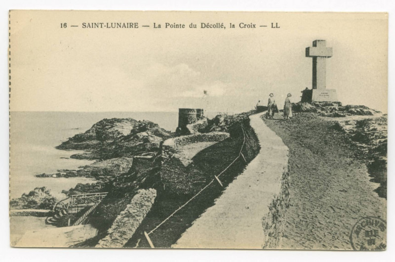 Carte postale ancienne 16 - Saint-Lunaire. - La Pointe du  Décollé,la Croix