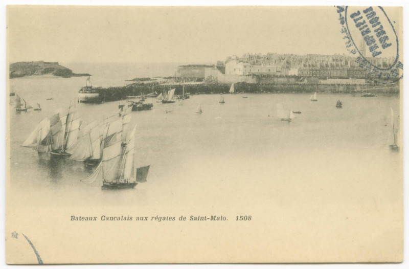 Carte postale ancienne Bateaux cancalais aux régates de Saint-Malo. 1508