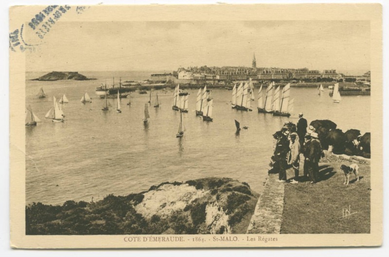Carte postale ancienne 1864.- Saint-Malo. - Les régates