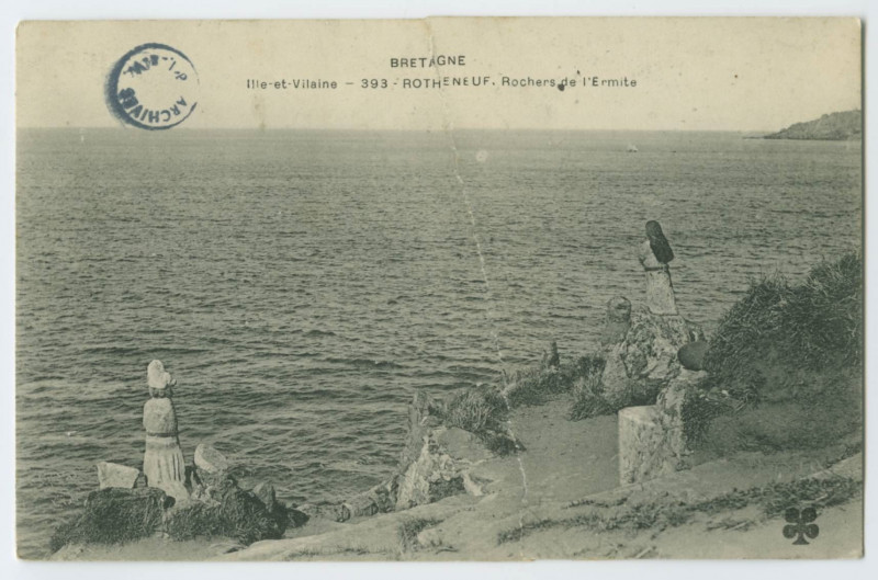 Carte postale ancienne 393 - Rothéneuf. Rochers de l'Ermite