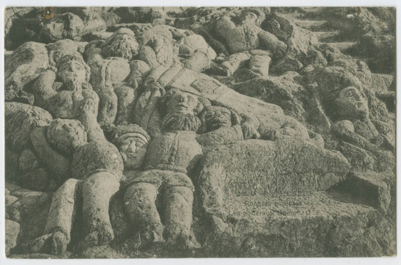 Carte postale ancienne 2920.  - Rotheneuf.- Rochers sculptés.Les généraux Boers. G.F.