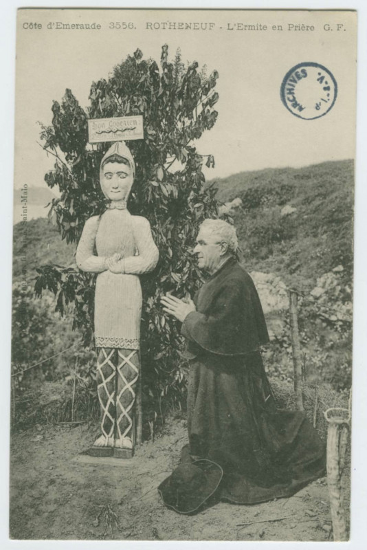 Carte postale ancienne 3556. - Rothéneuf.-  L'Ermite en prière G.F.