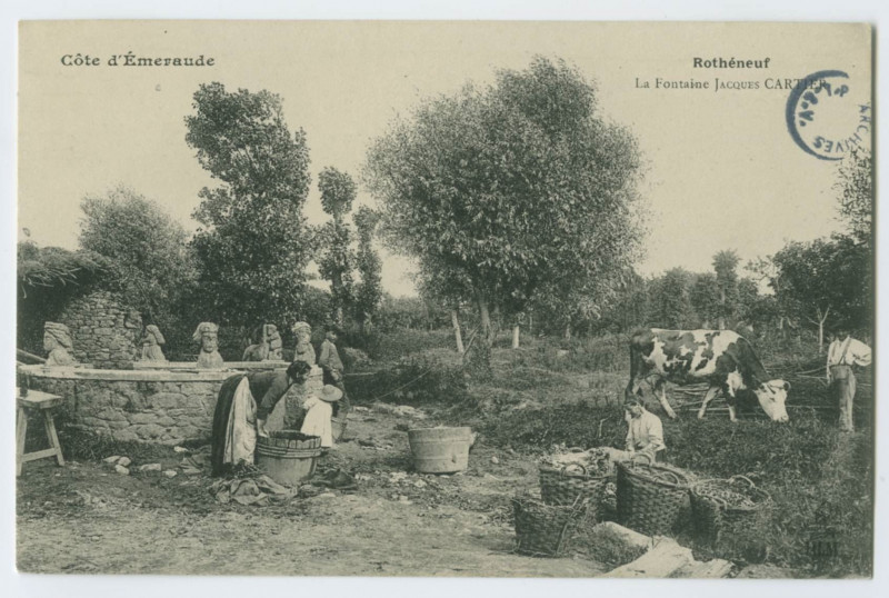Carte postale ancienne Rothéneuf. La  Fontaine Jacques-Cartier