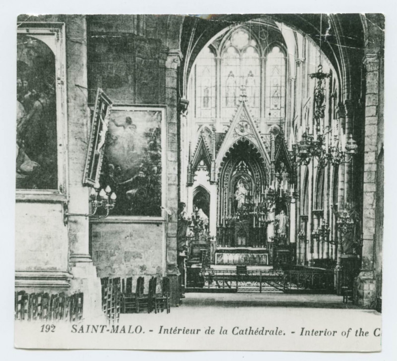 Carte postale ancienne 192.- Saint-Malo.- Intérieur de la cathédrale.