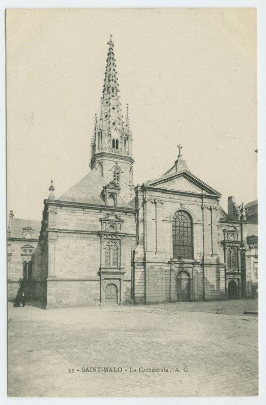 Carte postale ancienne 33.- Saint-Malo - La cathédrale. A.G.