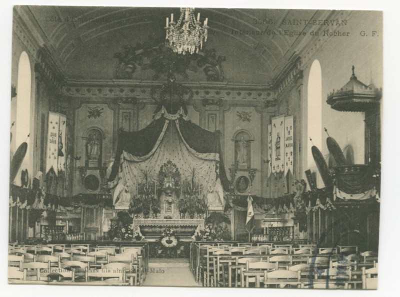 Carte postale ancienne 3506.- Saint-Servan - Intérieur de l'église du Rocher - G.F.