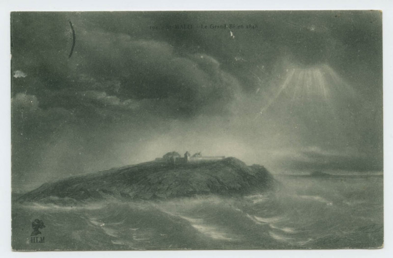 Carte postale ancienne 1941 Saint-Malo - Le Grand Bé en 1848.