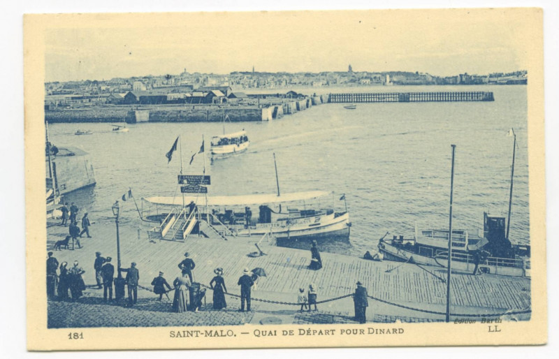 Carte postale ancienne 181  Saint-Malo - Quai de départ pour Dinard.
