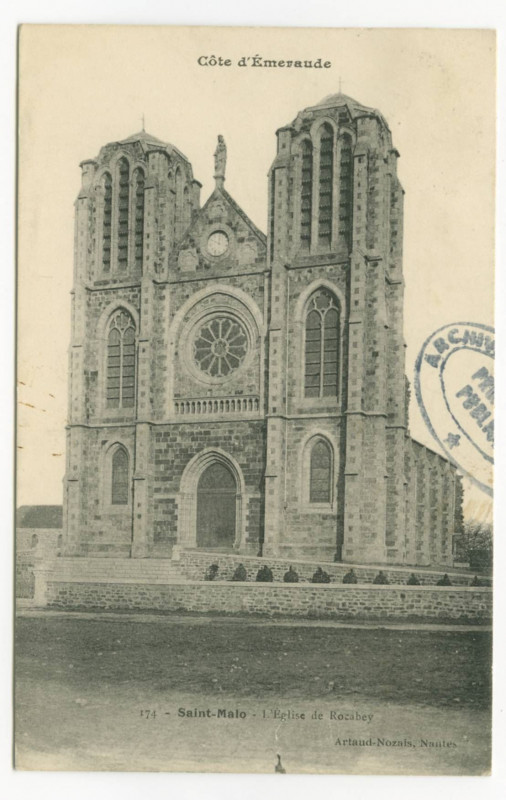 Carte postale ancienne 174 - Saint-Malo - L'église de Rocabey.