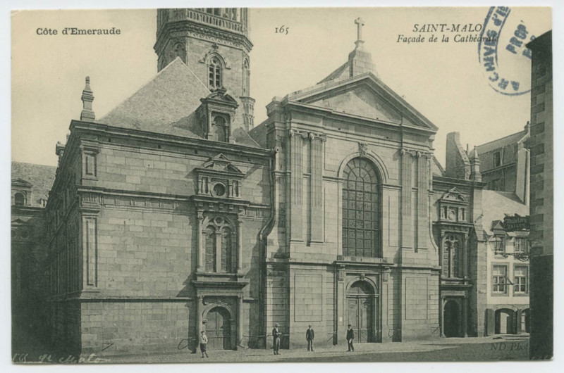 Carte postale ancienne 165 Saint-Malo - Façade de la cathédrale
