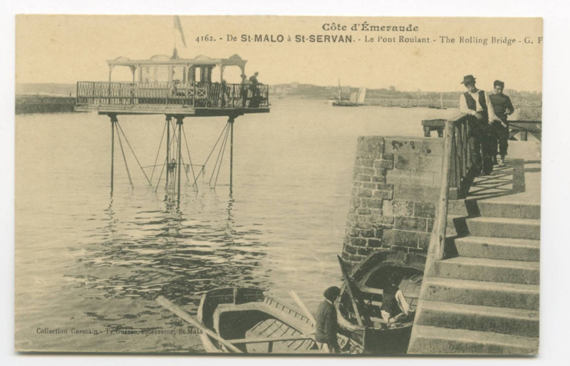 Carte postale ancienne 4162  De Saint-Malo à Saint-Servan - Le pont roulant. The rolling bridge.
