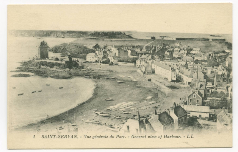 Carte postale ancienne 1 Saint-Servan - Vue Generale du port - General view of habour.