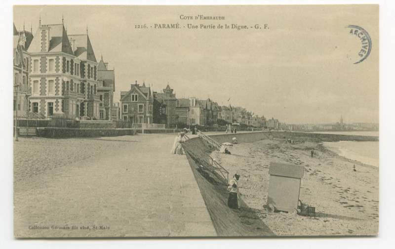 Carte postale ancienne 1216 Parame - Une partie de la digue
