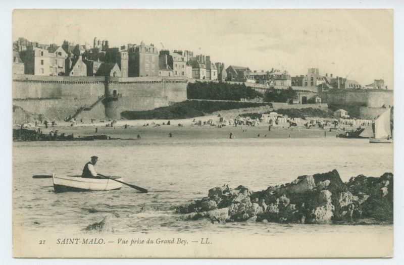 Carte postale ancienne 21  Saint-Malo - Vue prise du Grand Bey.