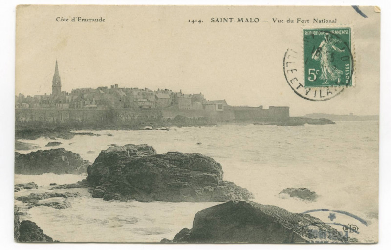 Carte postale ancienne 1414  Saint-Malo - Vue du fort national.