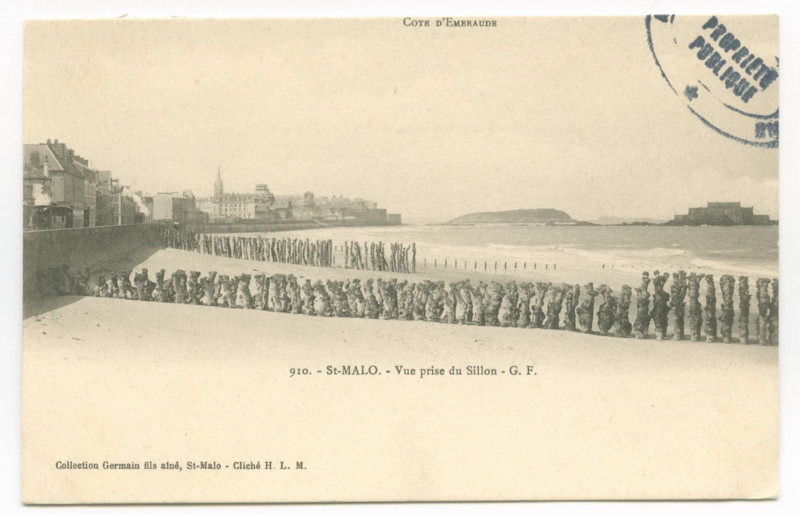 Carte postale ancienne 910  Saint-Malo - Vue  prise du Sillon.