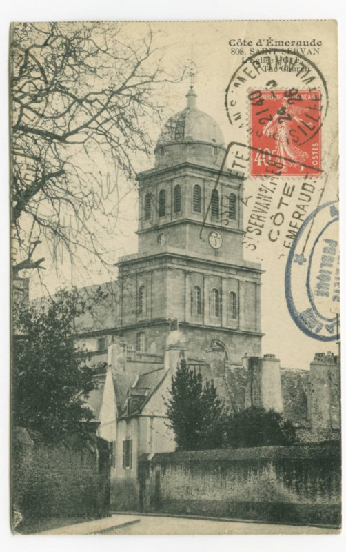 Carte postale ancienne 808 - Saint-Servan - L'église - G.F. - The church