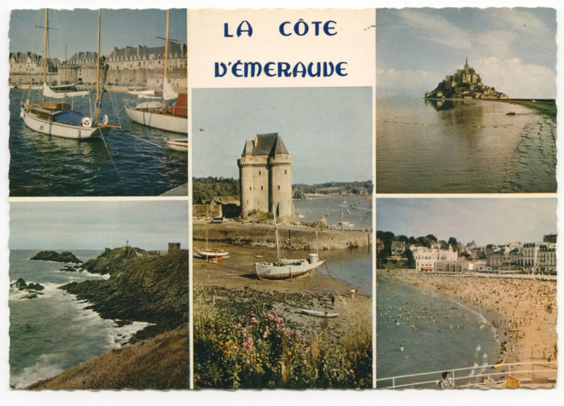 Carte postale ancienne Mx 6719 - Saint-MALO, Saint-SERVAN, le Mont Saint-Michel, Dinard et la pointe du Décollé.