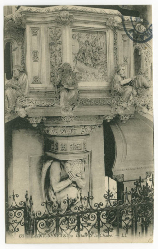 Carte postale ancienne 63  Saint-Servan - Détail de la chaire.- Ll.