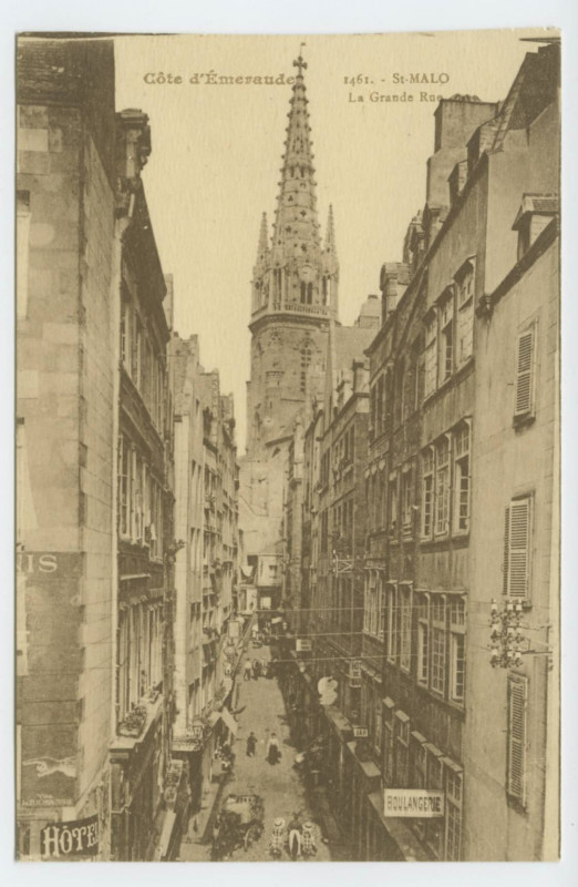 Carte postale ancienne 1461 Saint-Malo (Bretagne) - La grande Rue.