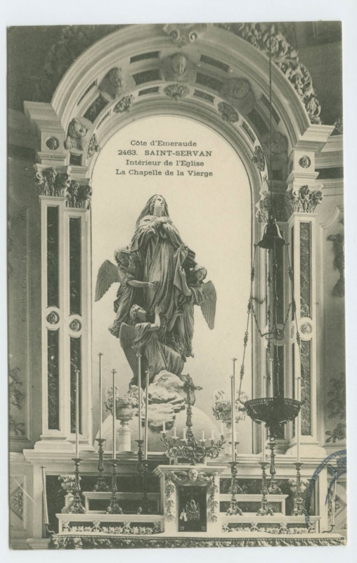 Carte postale ancienne 2463  Saint-Servan - Intérieur de l'église, la chapelle de la vierge. Côte d'Emeraude.